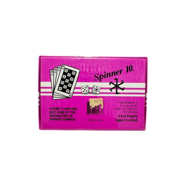 Spinner 10 Card & Dice Game by Spinner Dominoes Complete 1990 NEW Sealed - Picture 2 of 2